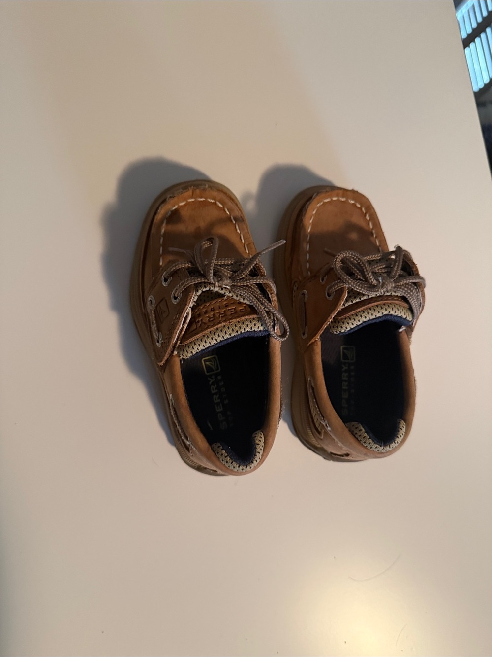 Sperry Kids Tan/Brown Moccasin Boat Shoes